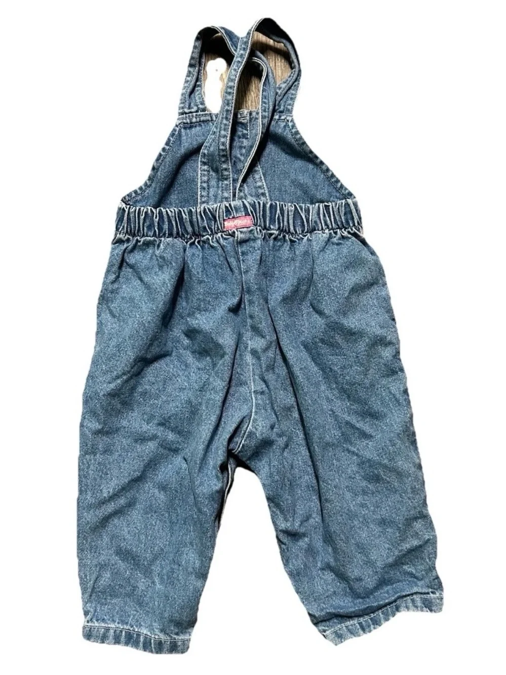 Vintage Baby Girl Oshkosh B’gosh Blue Denim Overalls Size 12 Months